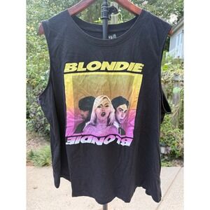 Blondie Graphic Muscle Tank Top Black Womens XXXL 22 Band Tee Debbie Harry